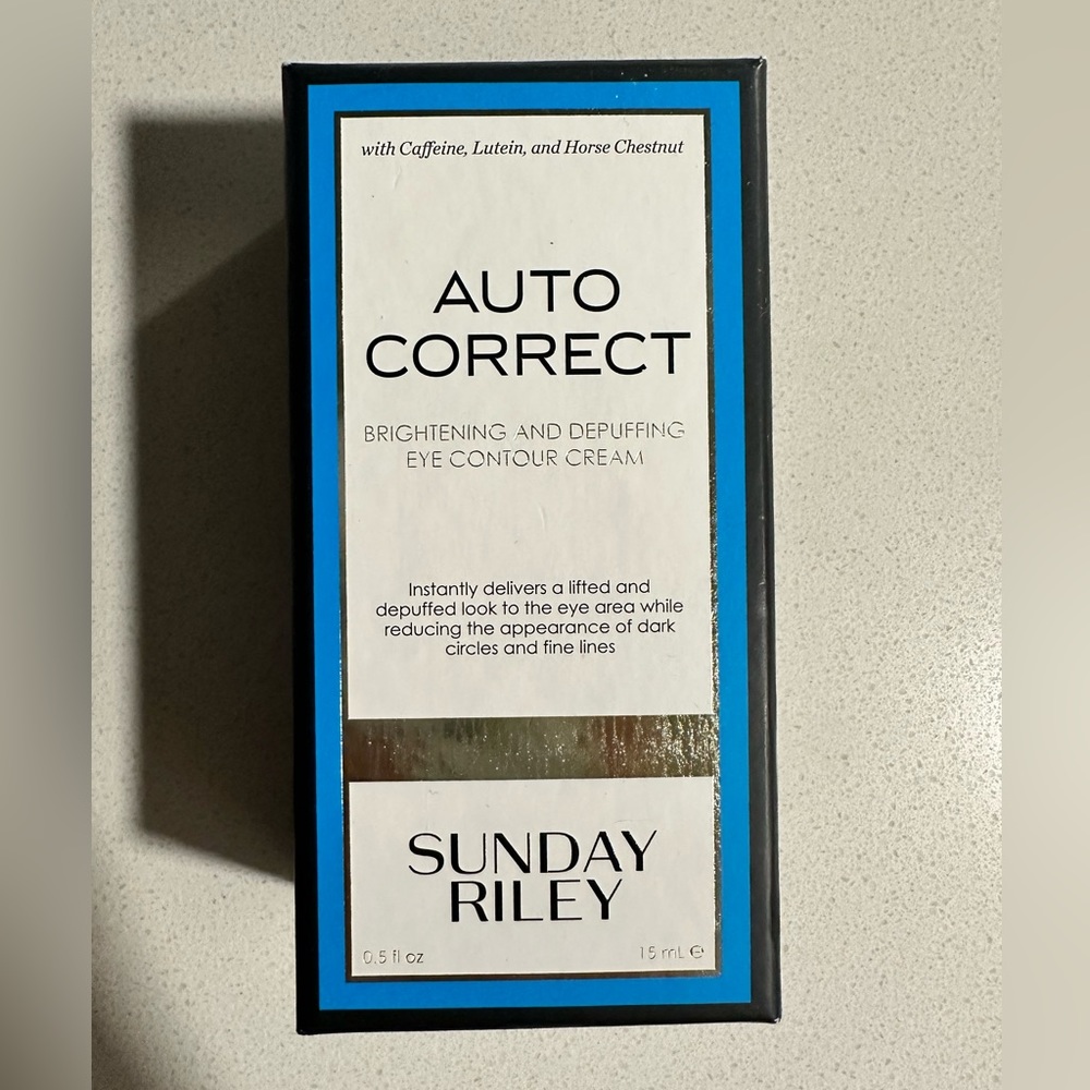 Sunday Riley Auto Correct Brightening and Depuffing Eye Cream NIB